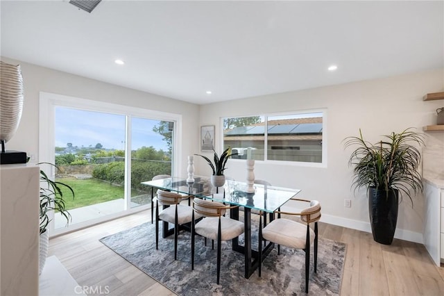 2817 San Ramon Dr, Rancho Palos Verdes, CA 90275 - dining area with light wood finished floors, recessed lighting, and baseboards
