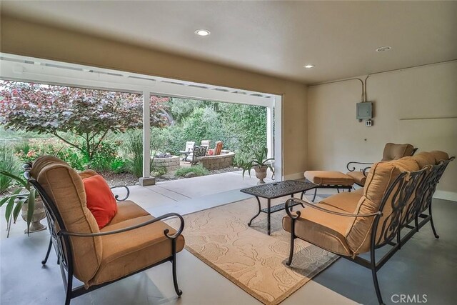 240 Portal St, Oak View, CA 93022 - living area with concrete floors and recessed lighting
