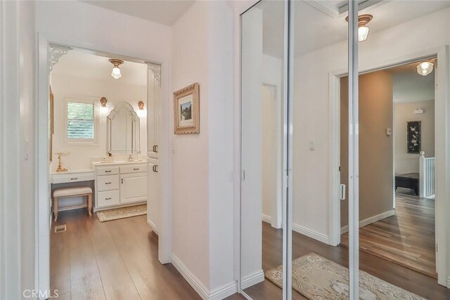 240 Portal St, Oak View, CA 93022 - hallway with wood finished floors and baseboards