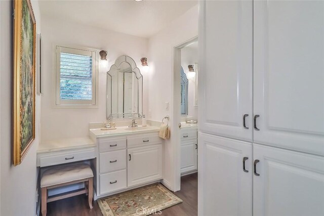 240 Portal St, Oak View, CA 93022 - bathroom with vanity and wood finished floors