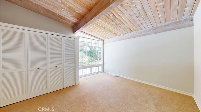 12 Pinto Ln, Rolling Hills Estates, CA 90274 - unfurnished bedroom featuring wooden ceiling, carpet flooring, and a closet