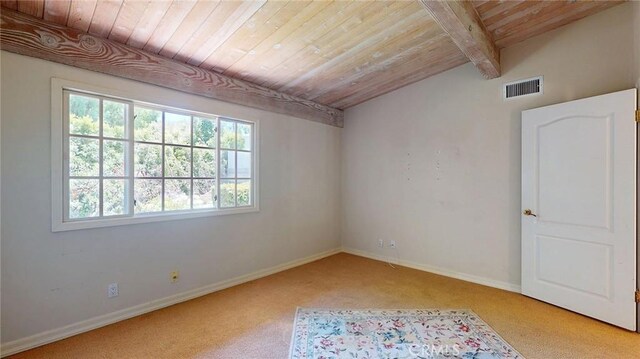 12 Pinto Ln, Rolling Hills Estates, CA 90274 - carpeted spare room with a wood ceiling with exposed beams and plenty of natural light