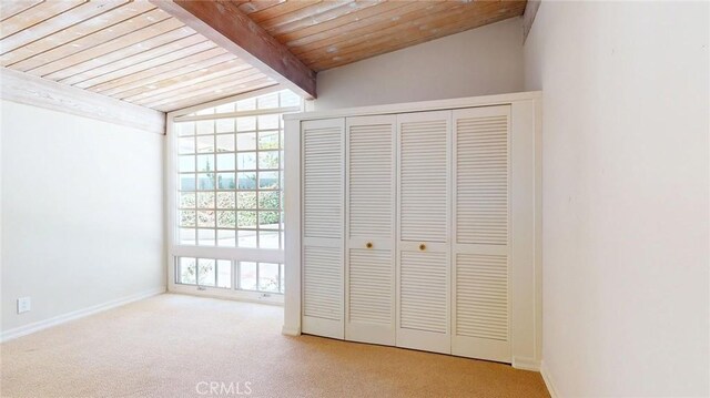 12 Pinto Ln, Rolling Hills Estates, CA 90274 - unfurnished bedroom with wooden ceiling, a closet, and carpet flooring