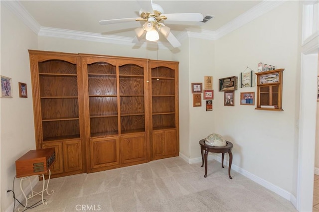 337 W Trenton Ave, Clovis, CA 93619 - hallway with crown molding and light carpet