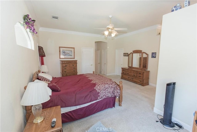 337 W Trenton Ave, Clovis, CA 93619 - carpeted bedroom with crown molding and a ceiling fan