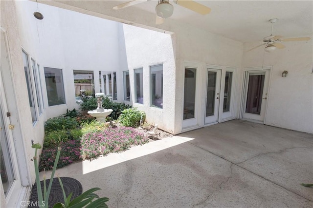 337 W Trenton Ave, Clovis, CA 93619 - view of patio / terrace featuring a ceiling fan and french doors