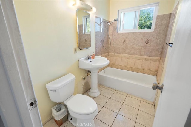 3825 Lofton Pl, Riverside, CA 92501 - bathroom with toilet, bathing tub / shower combination, and tile patterned floors