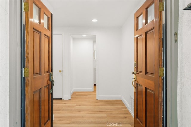 19464 Turtle Ridge Ln, Porter Ranch, CA 91326 - foyer entrance featuring light wood-type flooring, baseboards, and recessed lighting