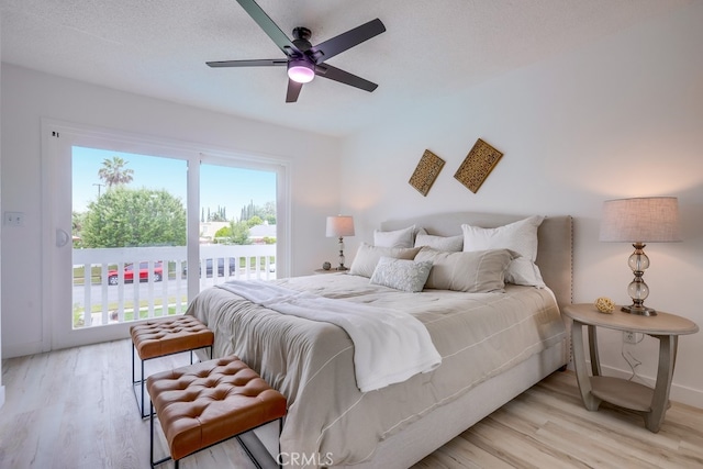 24162 Twig St, Lake Forest, CA 92630 - bedroom featuring access to exterior, wood finished floors, and a ceiling fan