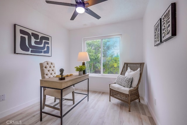 24162 Twig St, Lake Forest, CA 92630 - office with light wood-style floors, a ceiling fan, and baseboards