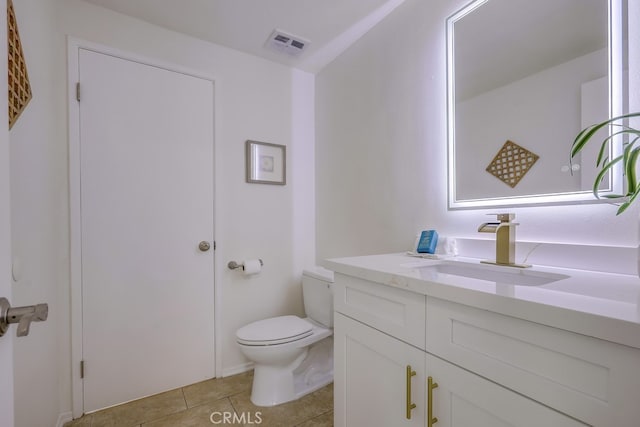 24162 Twig St, Lake Forest, CA 92630 - half bath with vanity, toilet, and tile patterned floors