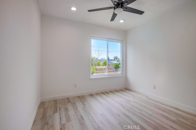 24162 Twig St, Lake Forest, CA 92630 - spare room featuring light wood-style flooring, ceiling fan, baseboards, and recessed lighting