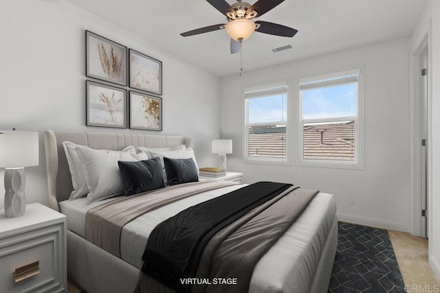 2527 Wellspring St, Carlsbad, CA 92010 - bedroom with baseboards, light colored carpet, and ceiling fan
