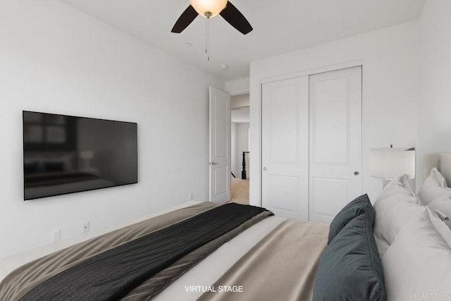 2527 Wellspring St, Carlsbad, CA 92010 - bedroom featuring a closet, ceiling fan, and carpet