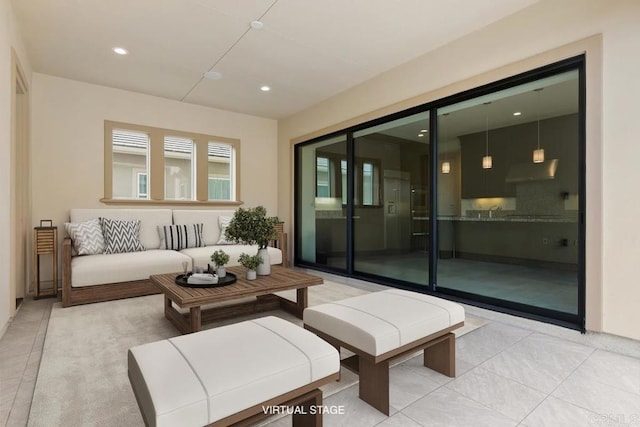 2527 Wellspring St, Carlsbad, CA 92010 - living room with recessed lighting and light tile patterned flooring