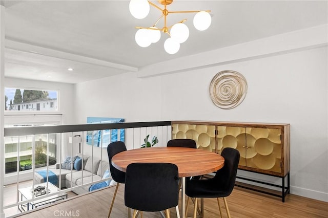 2310 Vanderbilt Ln Unit 4, Redondo Beach, CA 90278 - dining area featuring a chandelier and wood finished floors