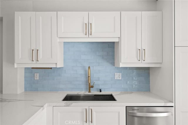 2310 Vanderbilt Ln Unit 4, Redondo Beach, CA 90278 - kitchen with dishwasher, white cabinets, and decorative backsplash