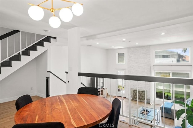 2310 Vanderbilt Ln Unit 4, Redondo Beach, CA 90278 - dining space featuring wood finished floors, stairs, and recessed lighting