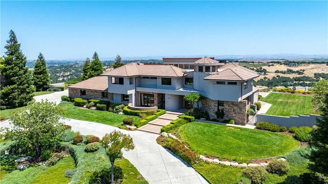 2340 Battering Rock Rd, Templeton, CA 93465 - view of front facade featuring stone siding, stucco siding, and a tile roof