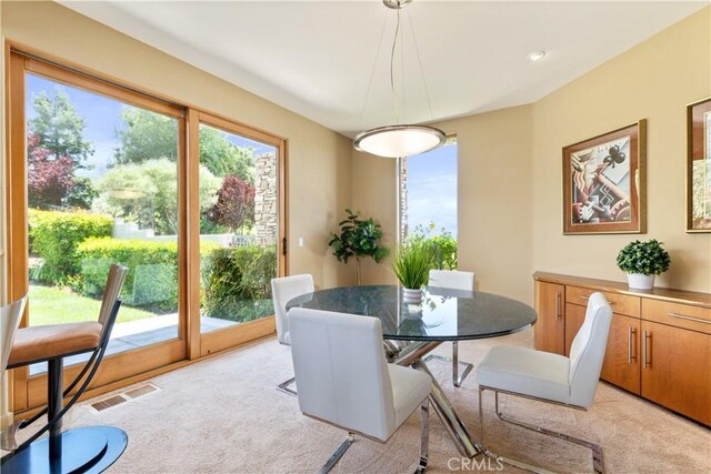 2340 Battering Rock Rd, Templeton, CA 93465 - dining area with light carpet and healthy amount of natural light