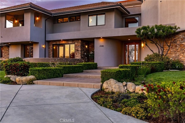 2340 Battering Rock Rd, Templeton, CA 93465 - view of front of home featuring stone siding and stucco siding