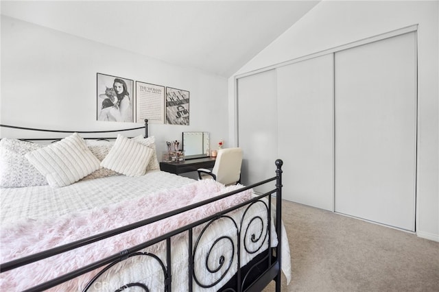 999 Alleghany Cir, San Dimas, CA 91773 - bedroom with carpet floors, lofted ceiling, and a closet