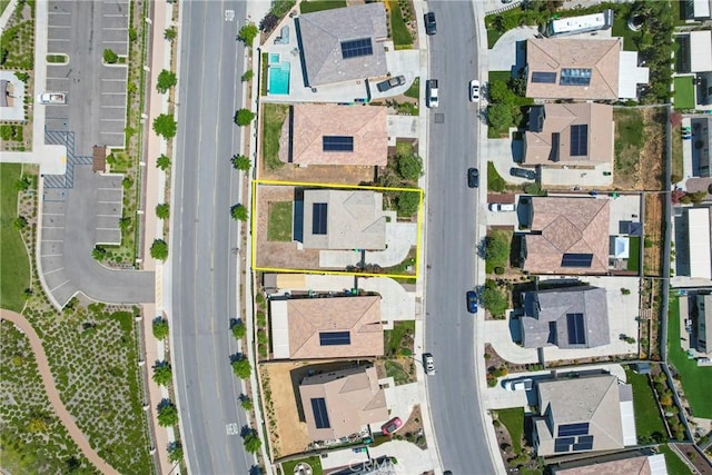 1172 Poinsettia Cir, Calimesa, CA 92320 - aerial view of property's location featuring property parcel outlined and nearby suburban area