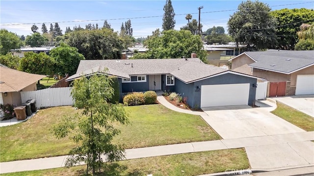 2225 Cartlen Dr, Placentia, CA 92870 - ranch-style home featuring an attached garage, concrete driveway, a shingled roof, and stucco siding
