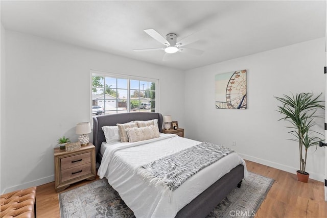 2225 Cartlen Dr, Placentia, CA 92870 - bedroom with baseboards, light wood-style flooring, and a ceiling fan