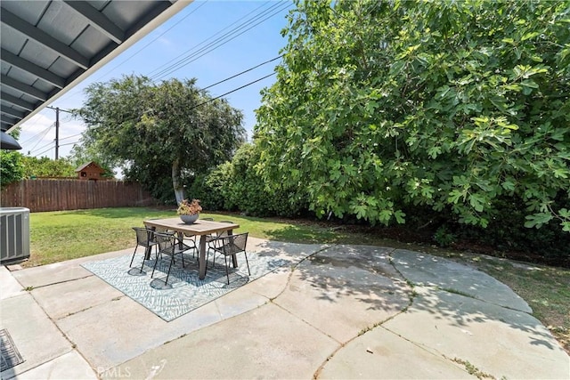 2225 Cartlen Dr, Placentia, CA 92870 - view of patio featuring central air condition unit and outdoor dining space
