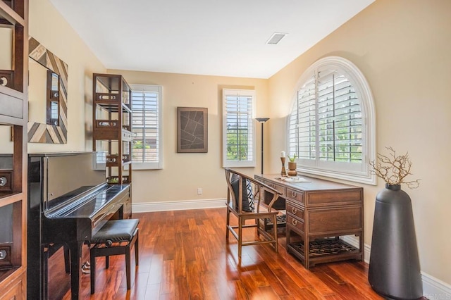 6286 Belmont Trail Ct, San Diego, CA 92130 - office featuring dark wood-style floors, healthy amount of natural light, and baseboards