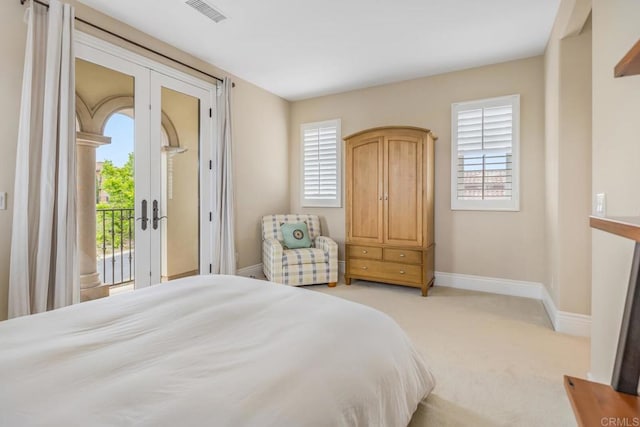 6286 Belmont Trail Ct, San Diego, CA 92130 - bedroom featuring access to outside, light carpet, and baseboards
