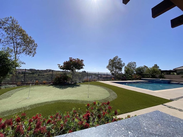 6286 Belmont Trail Ct, San Diego, CA 92130 - view of swimming pool with a putting green