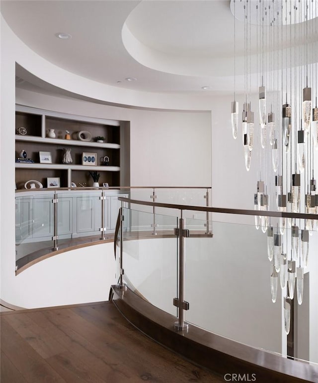 112 Mountain Sky, Irvine, CA 92602 - hallway with dark wood-type flooring and built in shelves