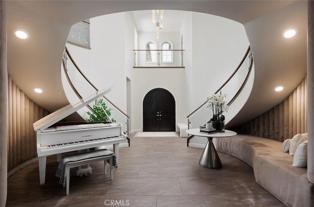112 Mountain Sky, Irvine, CA 92602 - community lobby with stairway, recessed lighting, and a high ceiling