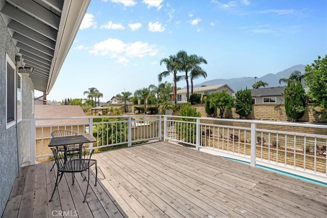 10586 Ring Ave, Rancho Cucamonga, CA 91737 - wooden deck featuring a mountain view