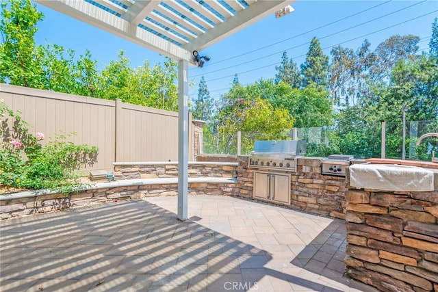 8180 E Brookdale Ln, Anaheim Hills, CA 92807 - fenced backyard featuring a patio and a pergola