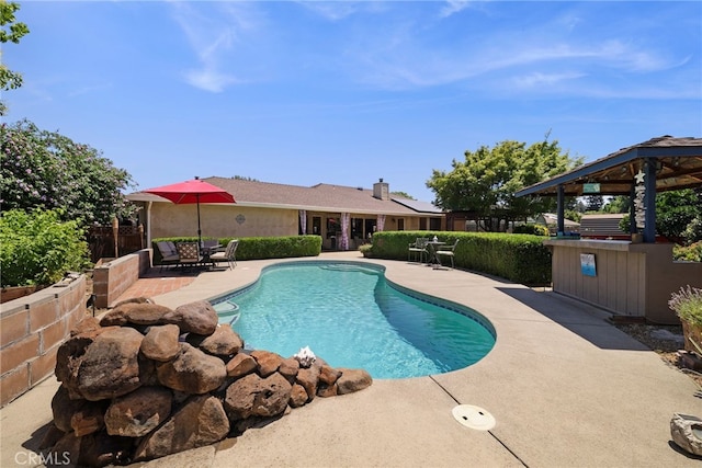 833 Saint Amant Dr, Chico, CA 95926 - view of swimming pool featuring a patio and a gazebo