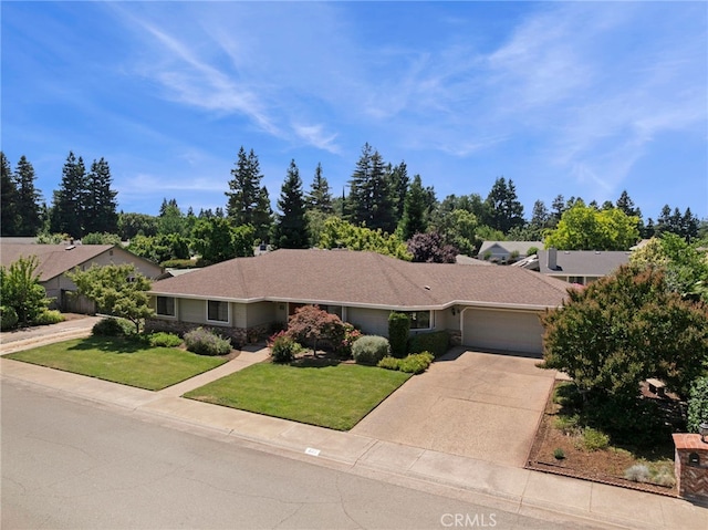 833 Saint Amant Dr, Chico, CA 95926 - single story home with an attached garage, concrete driveway, and a front yard