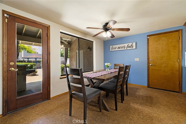 833 Saint Amant Dr, Chico, CA 95926 - dining area with carpet and ceiling fan