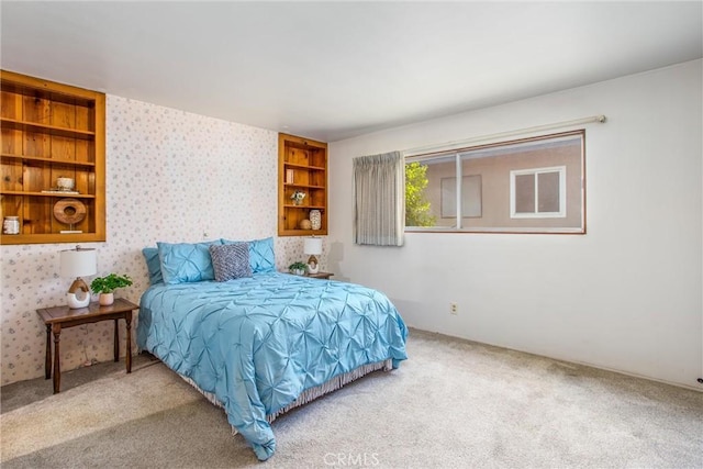 3071 Belle St, San Bernardino, CA 92404 - bedroom with wallpapered walls and carpet floors