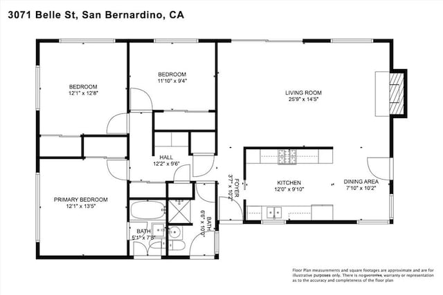3071 Belle St, San Bernardino, CA 92404 - property floor plan