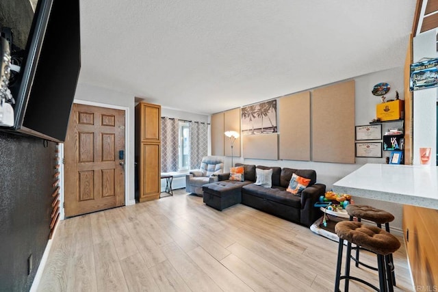 1845 Bayview Heights Dr Unit 110, San Diego, CA 92105 - living room featuring light wood-style floors and a textured ceiling