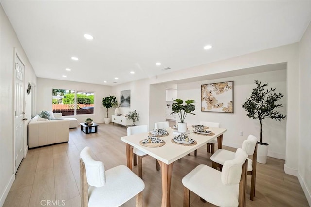 2250 Dorris Pl, Los Angeles, CA 90031 - dining area featuring light wood-style flooring, recessed lighting, and baseboards