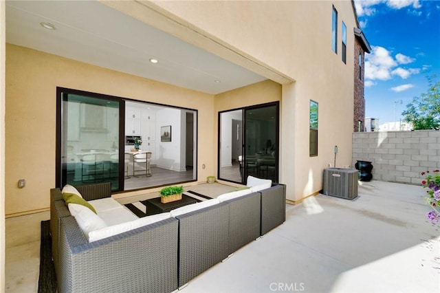 484 Chorus, Irvine, CA 92618 - view of patio / terrace with an outdoor hangout area and central AC
