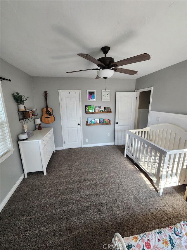 34939 Date Ave, Yucaipa, CA 92399 - bedroom featuring carpet floors, a crib, and a ceiling fan