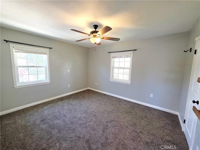 34939 Date Ave, Yucaipa, CA 92399 - spare room featuring plenty of natural light, dark colored carpet, and a ceiling fan