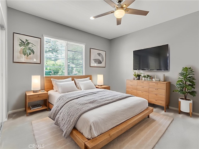 5637 Como Cir, Woodland Hills, CA 91367 - bedroom with light colored carpet and ceiling fan