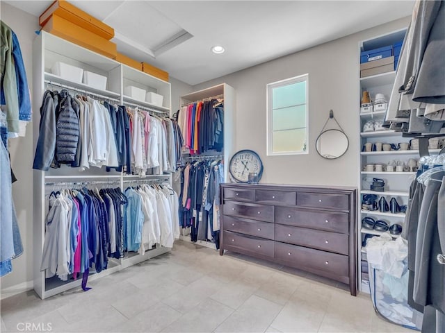 5637 Como Cir, Woodland Hills, CA 91367 - spacious closet with attic access and tile patterned flooring
