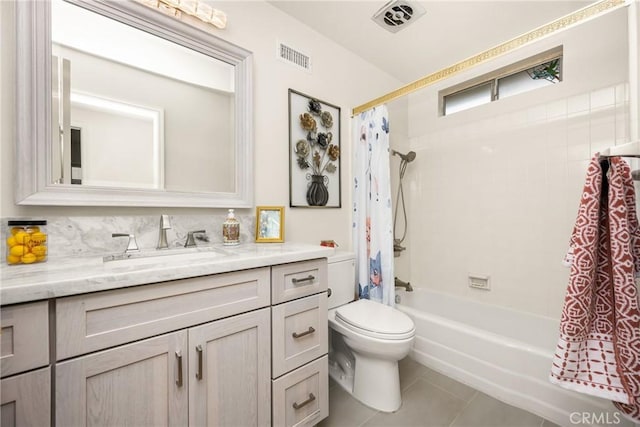 2902 E Trenton E, Orange, CA 92867 - full bathroom featuring vanity, shower / bath combo with shower curtain, and tile patterned flooring